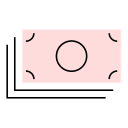 fast-funding pink icons of dollar bills representing getting funding fast