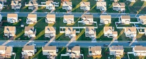 are-home-values-declining Aerial view of a housing development