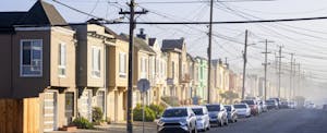 Row of houses in a city