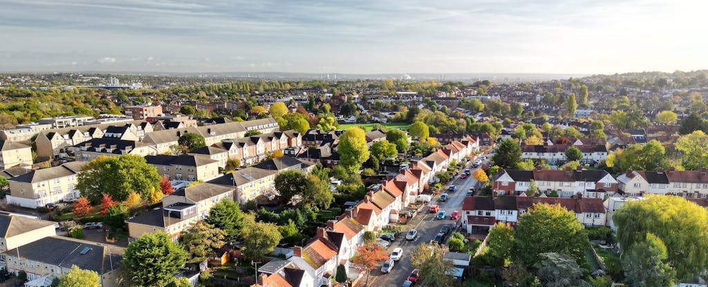 Arial view of neighborhood